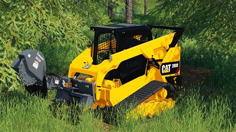 cat skid steer with bush hog on fs 19|cat 289d fs19.